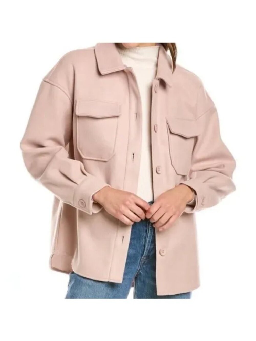Anthropologie AVEC LES FILLES Blush Melange Shacket, Size Small